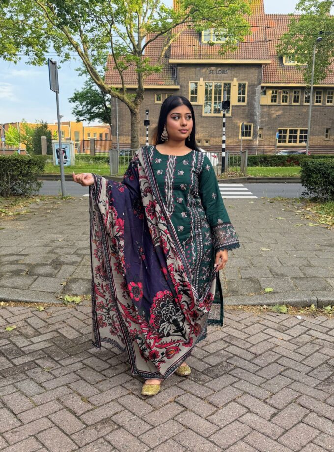 Johra lawn suit met lawn dupatta - Zeenat