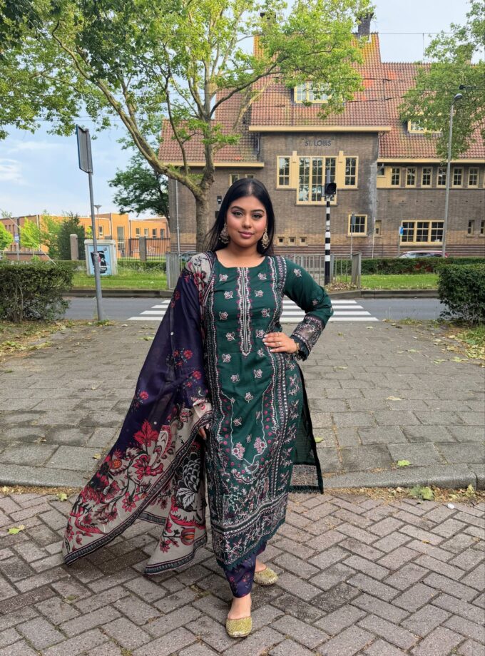 Johra lawn suit met lawn dupatta - Zeenat