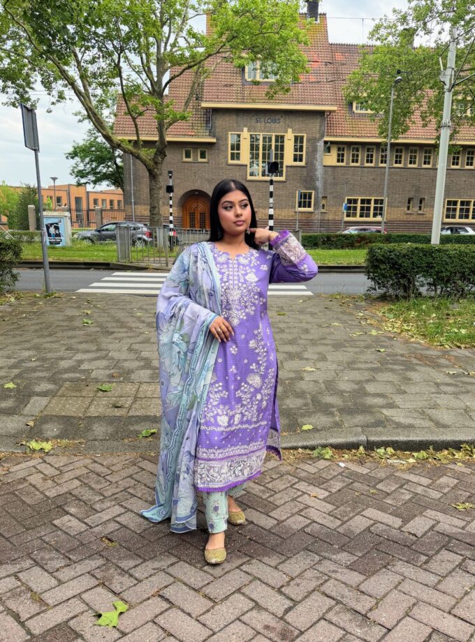Johra lawn suit met lawn dupatta - Alizey