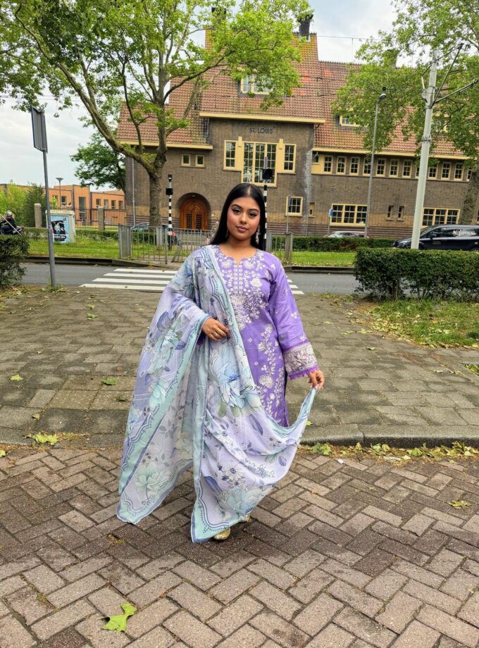 Johra lawn suit met lawn dupatta - Alizey