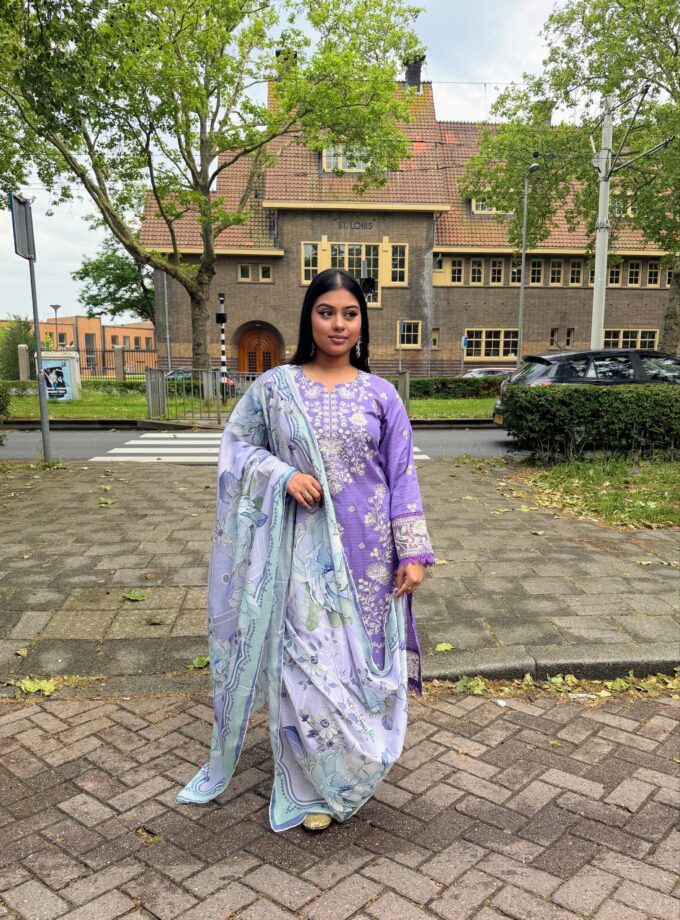 Johra lawn suit met lawn dupatta - Alizey
