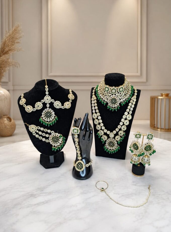 Bridal set groen met goud - 1527
