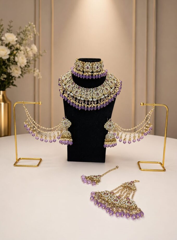 Bridal set lila met goud- 1530