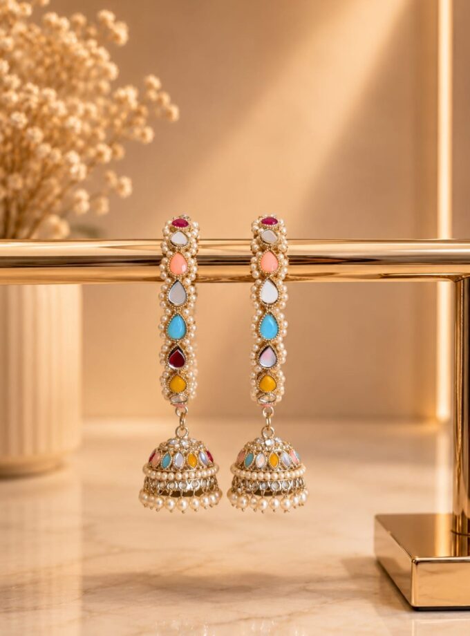 Set van 2 karay met jhumkay  - 16496 multi