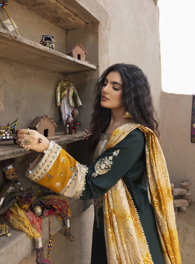 Zarqun raw silk sharara 1353- 3 delig