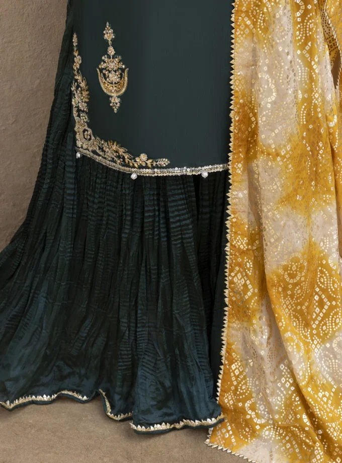 Zarqun raw silk sharara 1353- 3 delig
