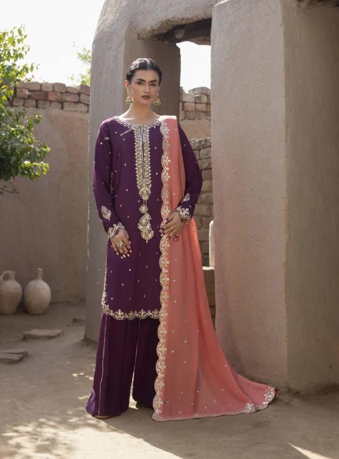 Zarqun raw silk plazzo 1354- 3 delig