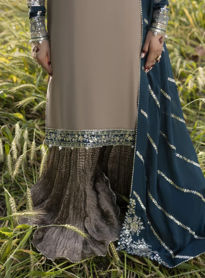 Zarqun raw silk sharara 1352- 3 delig