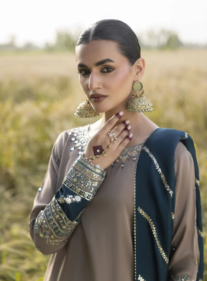 Zarqun raw silk sharara 1352- 3 delig