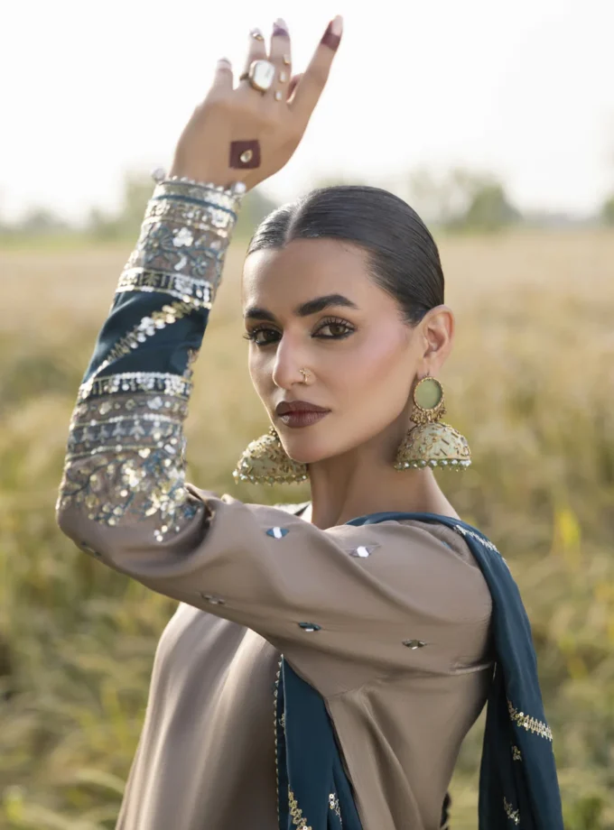 Zarqun raw silk sharara 1352- 3 delig