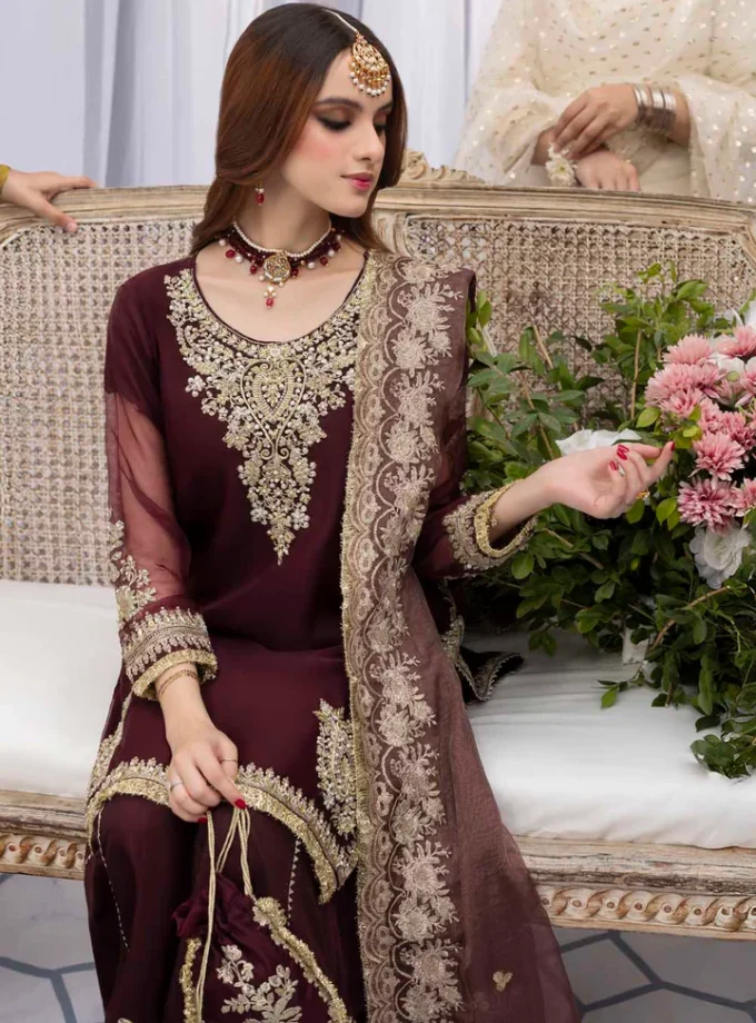 Zahra Rubab raw silk 1345- 4 delig