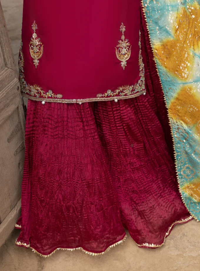 Zarqun raw silk sharara 1354- 3 delig