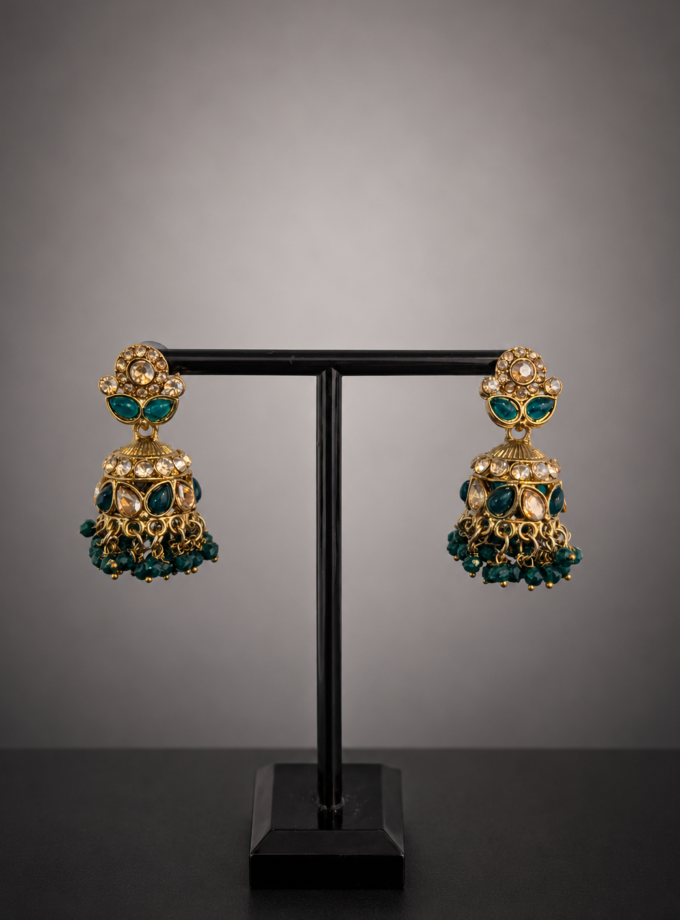 Jhumka - Goud met groen 022