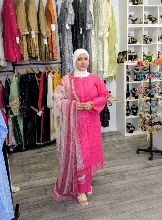 Zellbury lawn chikankari 3 delig – Daaniya