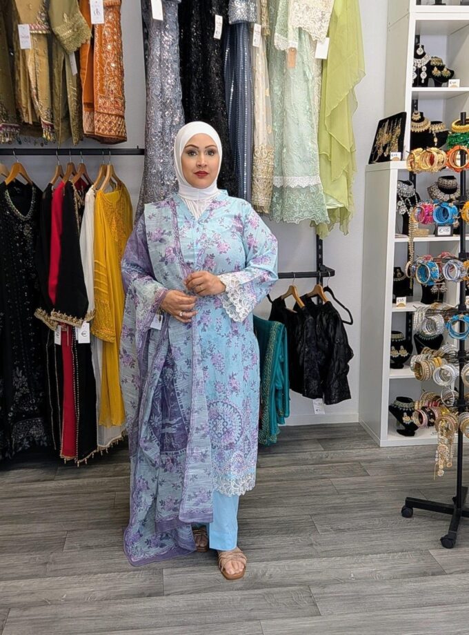 Zellbury lawn chikankari 3 delig – Janaan
