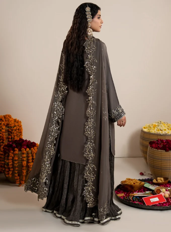 Zarqun raw silk sharara 1358- 3 delig