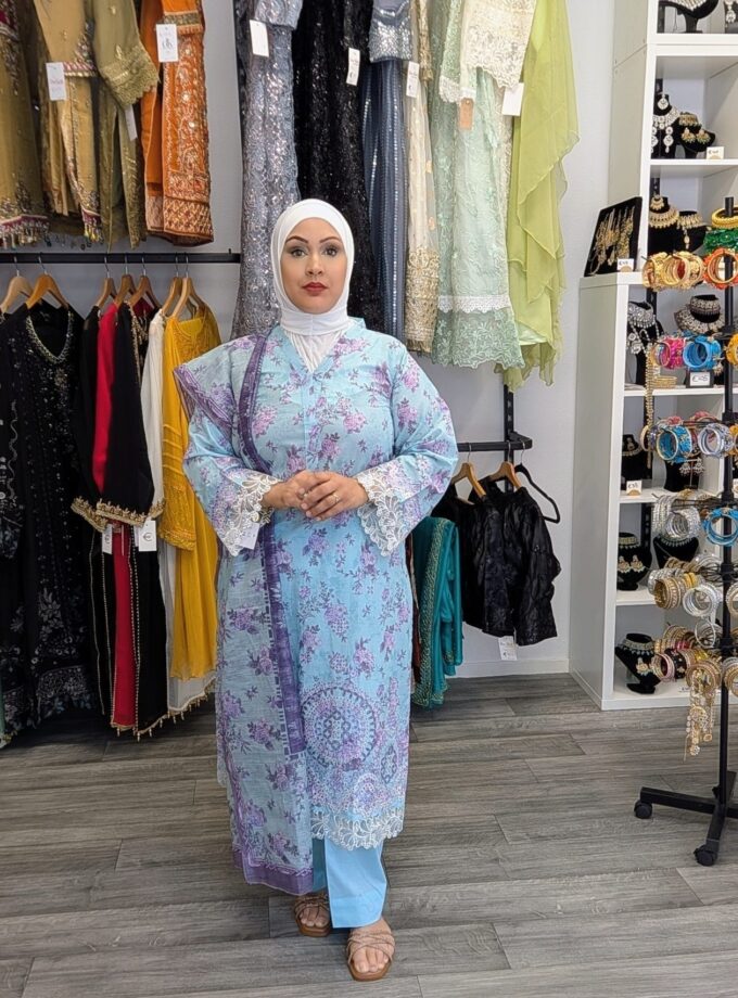 Zellbury lawn chikankari 3 delig – Janaan