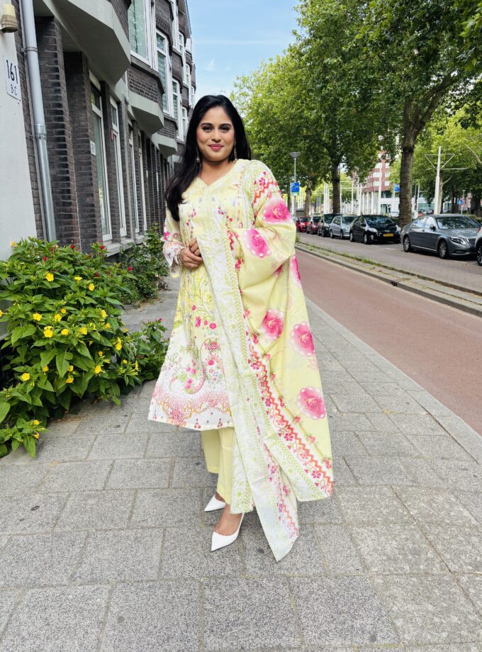 Printed lawn suit 3 delig- Fiza