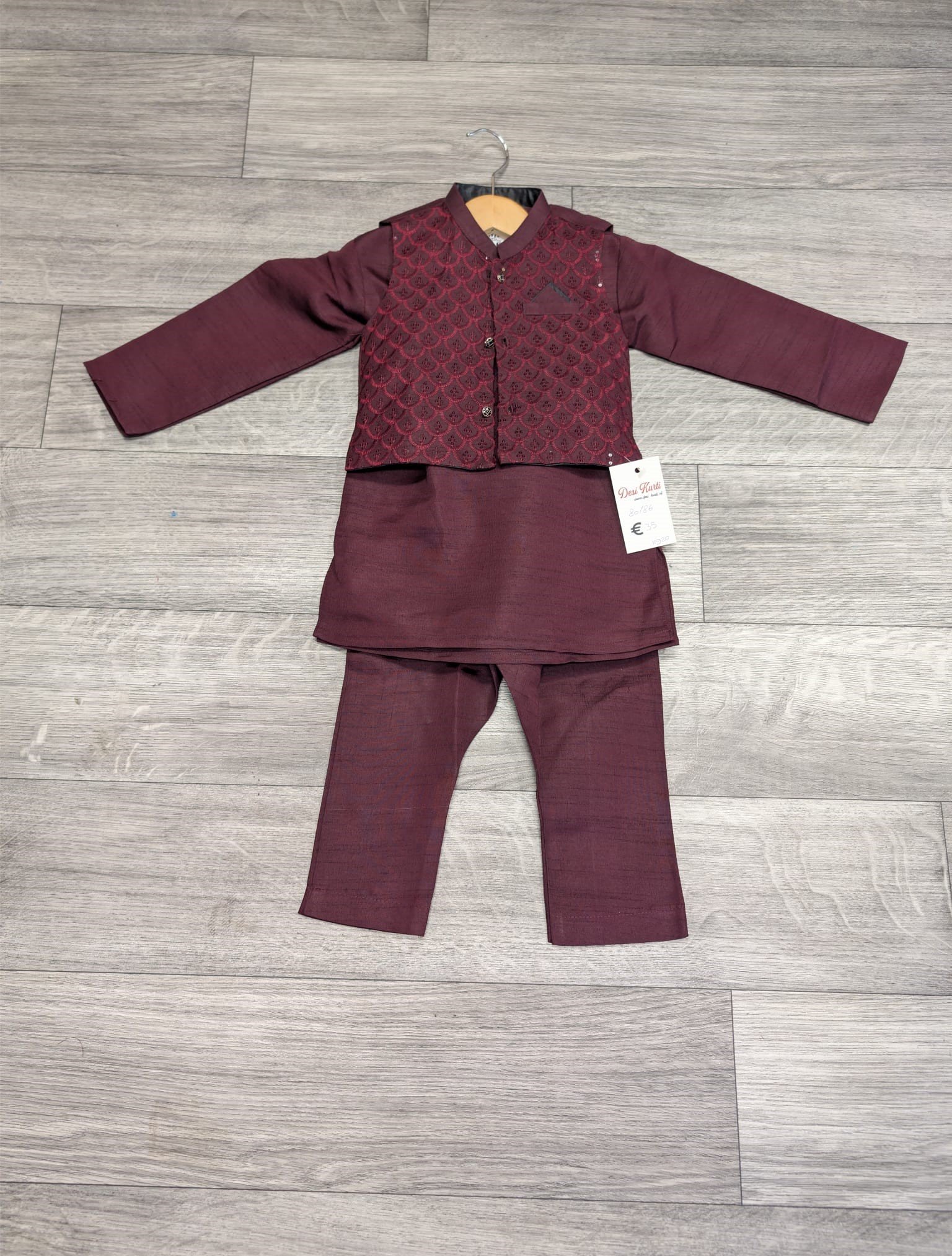 Shalwaar kameez met waistcoat maat 80/86 artikel 11920