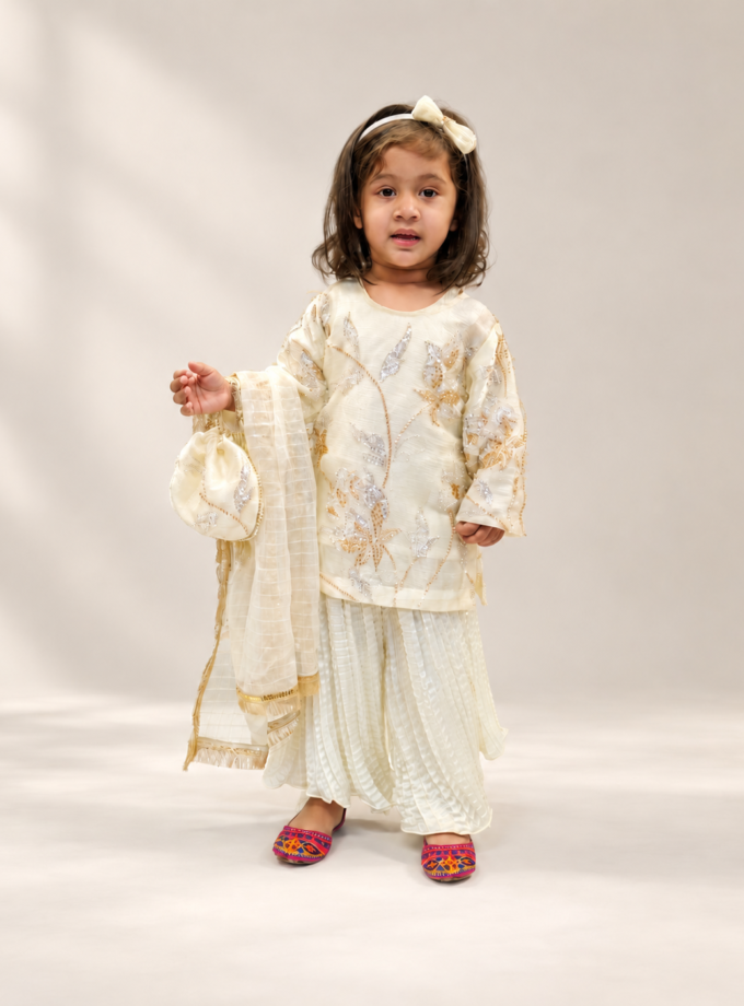 Fancy suit baby - wit met goud