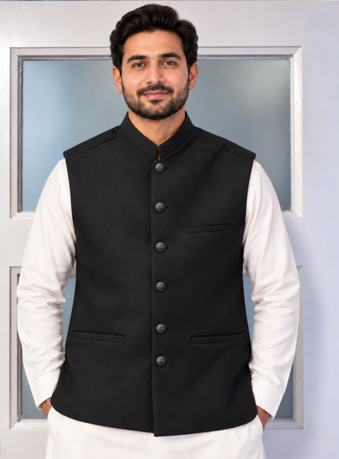 Waistcoat zwart- 1326