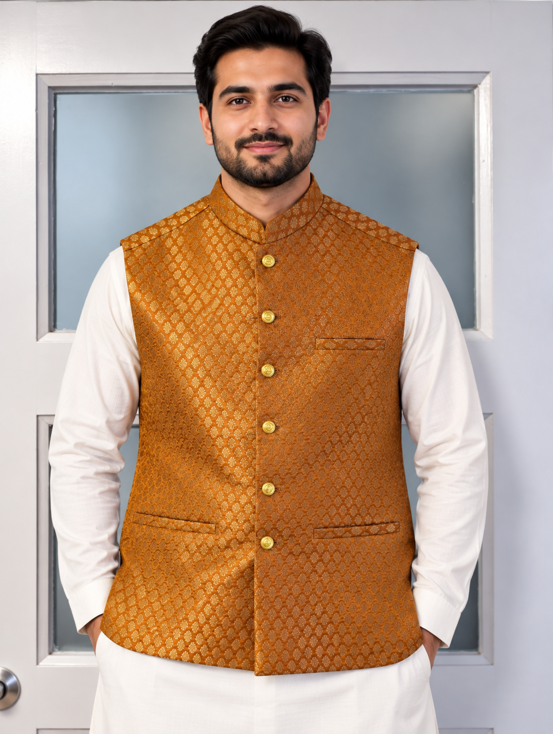 Waistcoat Warm Oranje/Goud- 1328