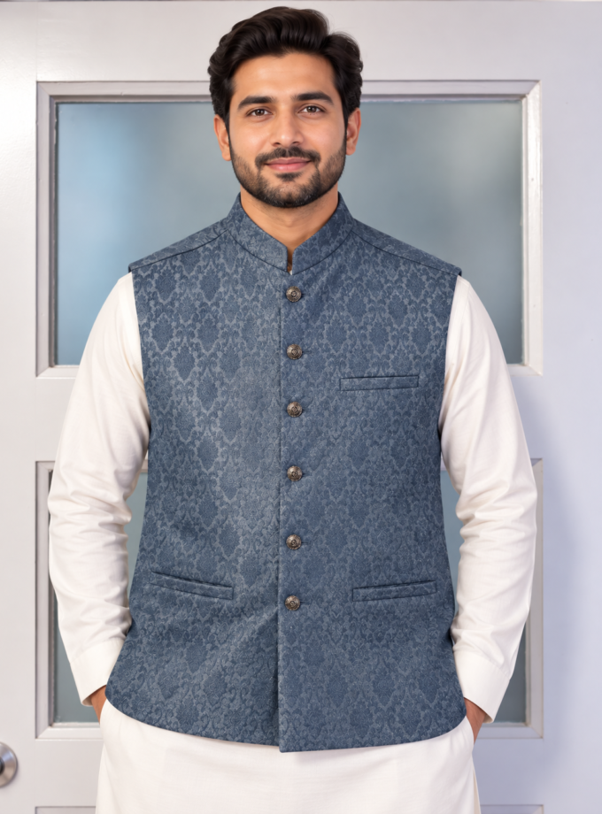 Waistcoat blauwgrijs- 1329 alleen Medium
