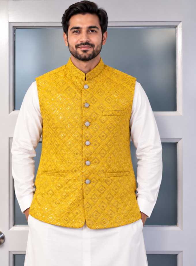 Waistcoat geel- 1334