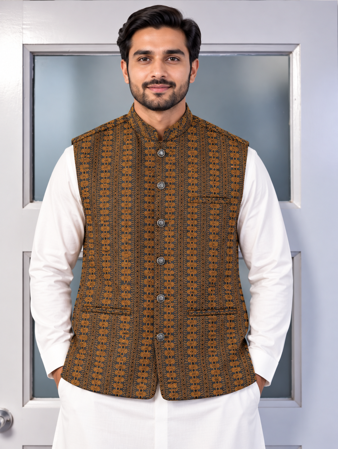 Waistcoat bruin- 1335