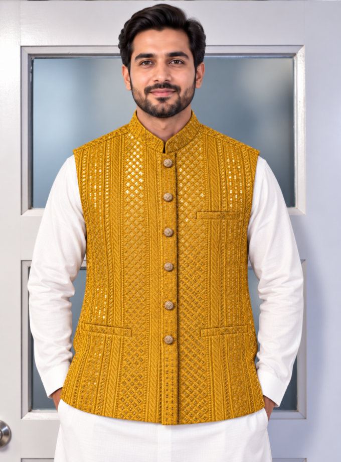 Waistcoat mosterd- 1337