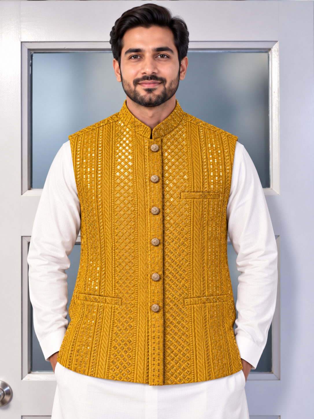 Waistcoat mosterd- 1337