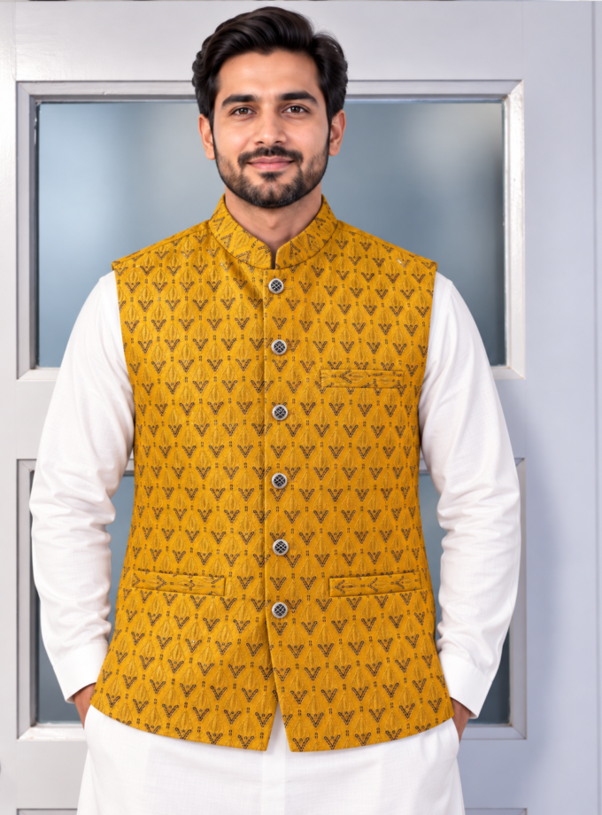 Waistcoat mosterd- 1338