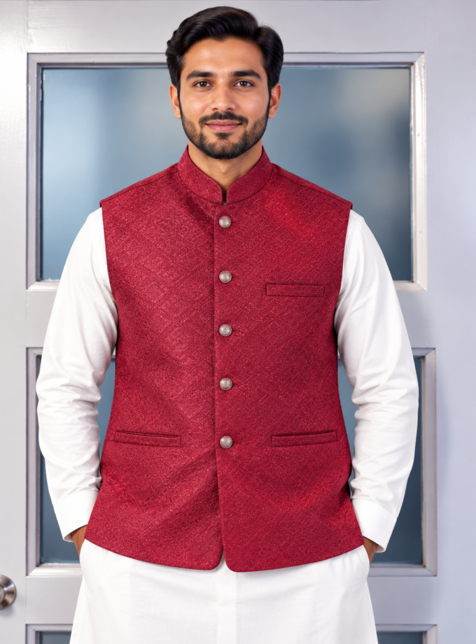 Waistcoat rood - 1344 alleen Smal