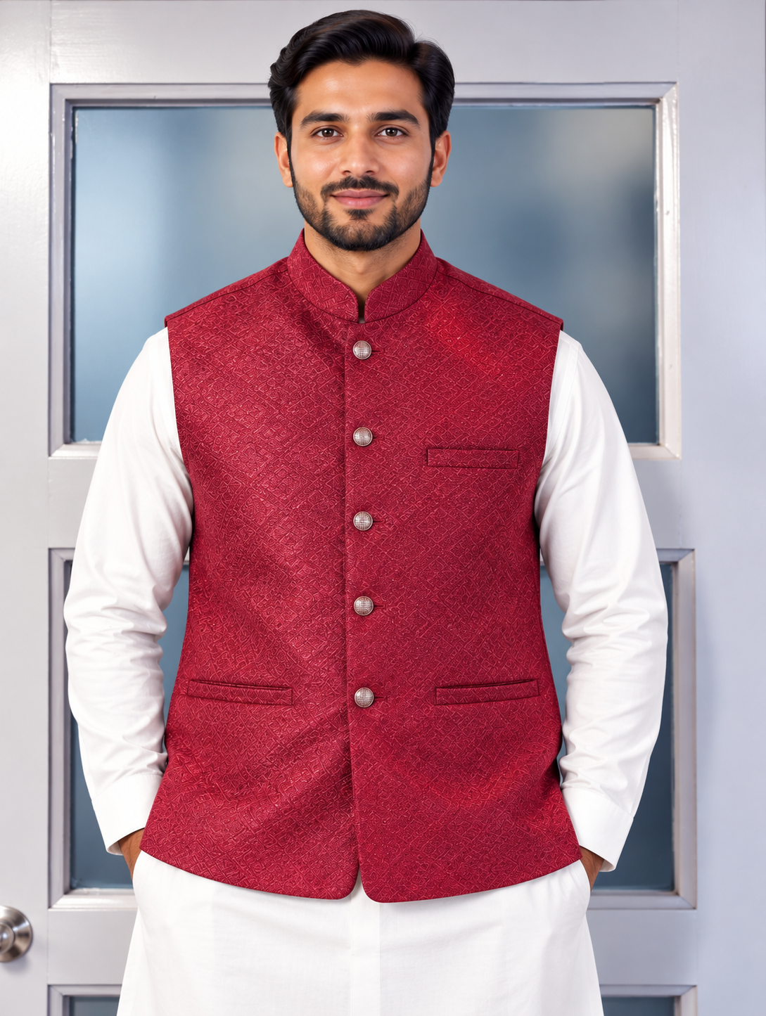 Waistcoat rood - 1344 alleen Smal