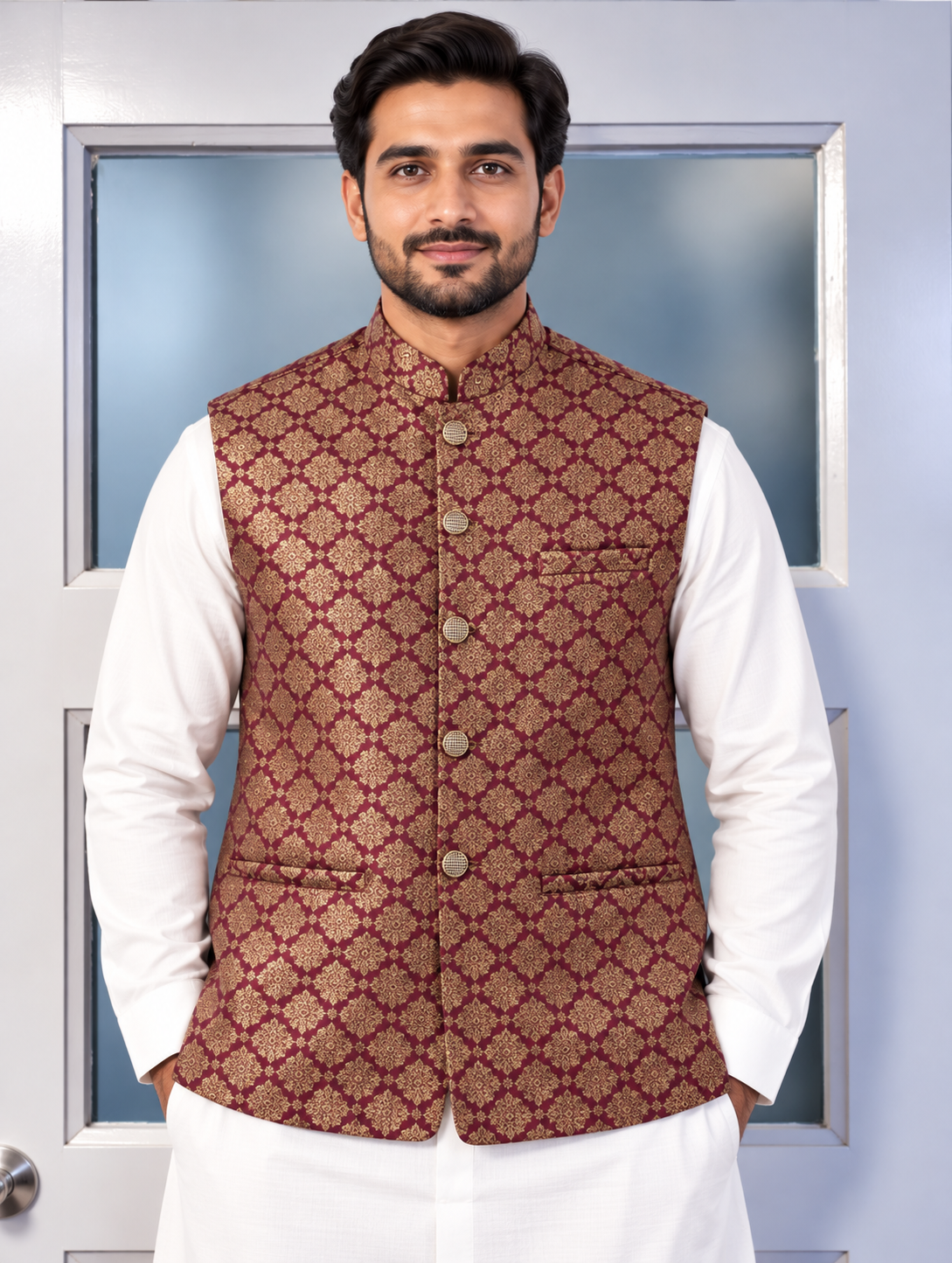 Waistcoat bordeauxrood - 1346 alleen medium