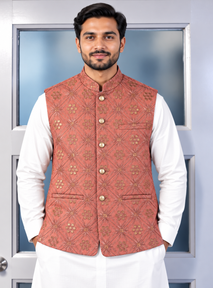 Waistcoat roze- 1340 alleen Medium