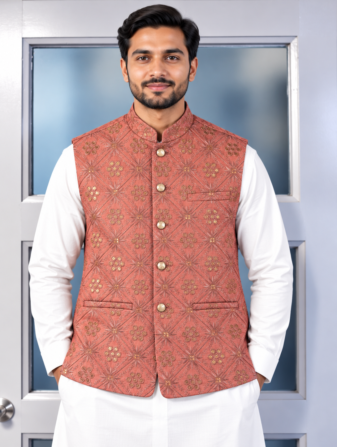 Waistcoat roze- 1340 alleen Medium