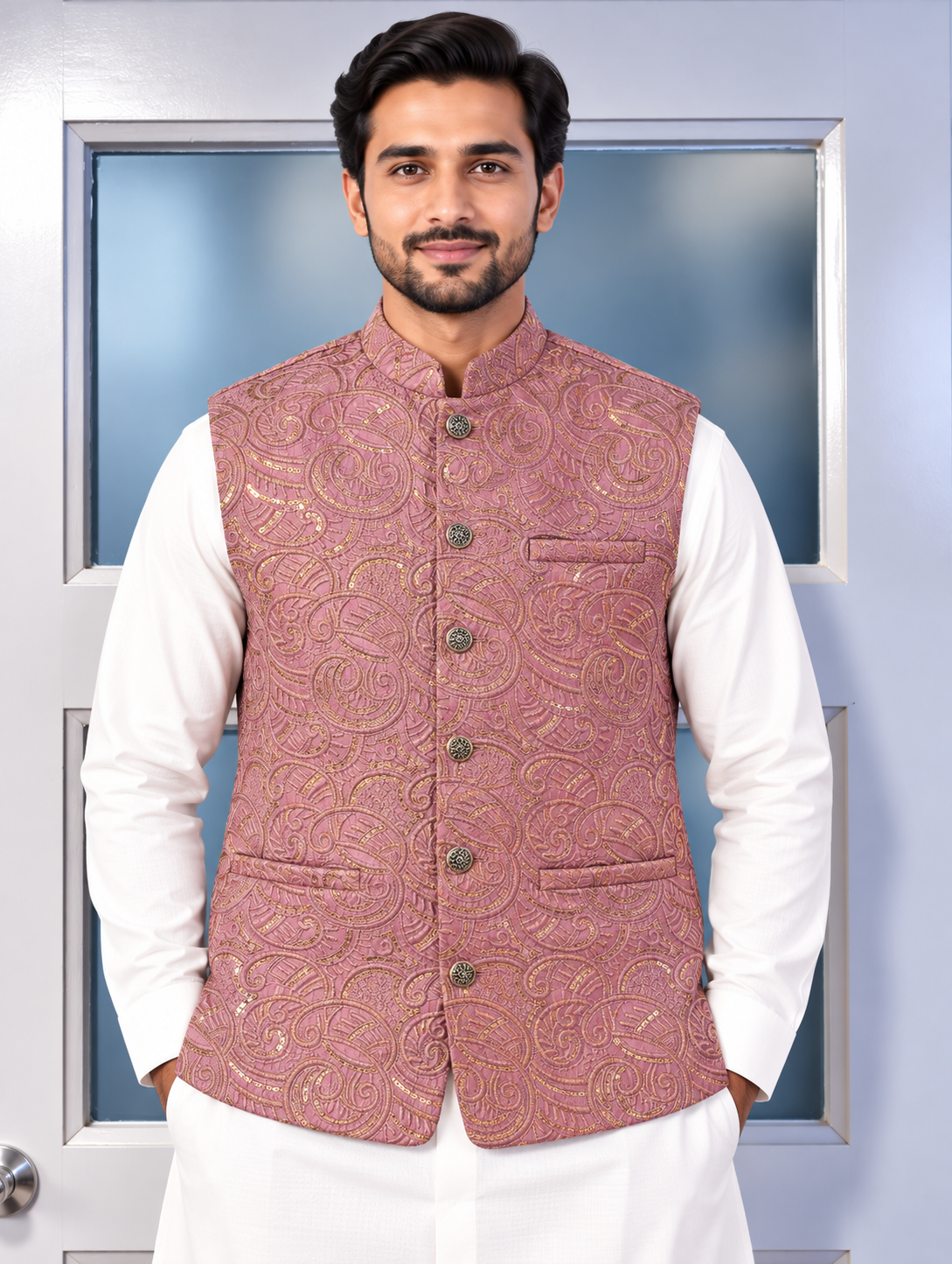 Waistcoat roze- 1341 alleen Maat 32