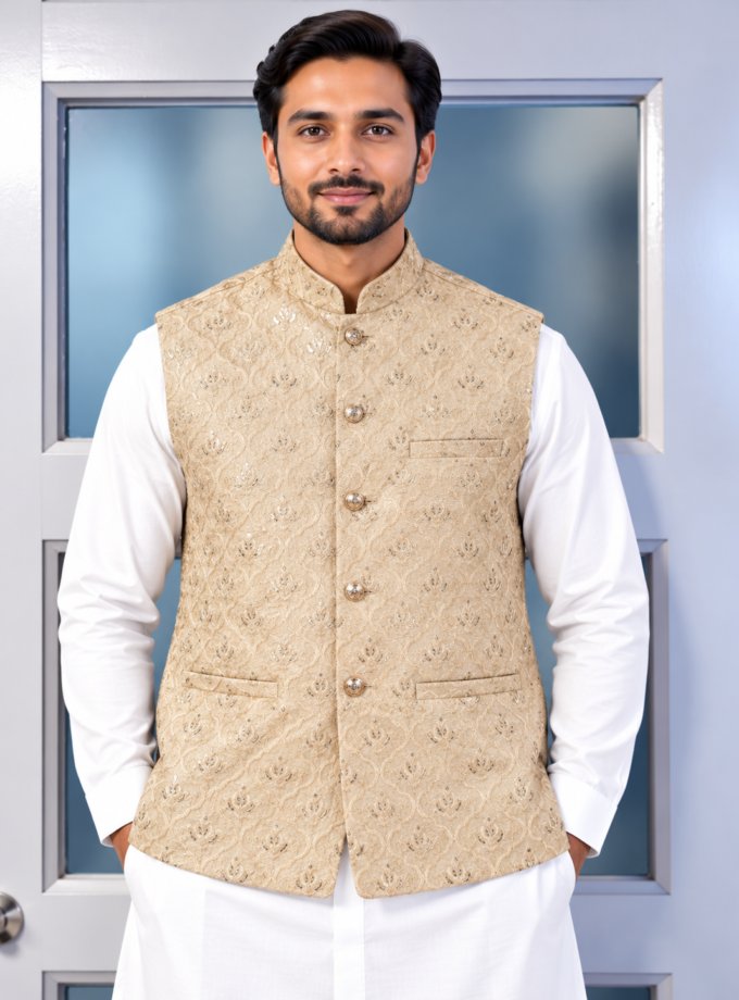 Waistcoat lichtgoud- 1349 alleen medium