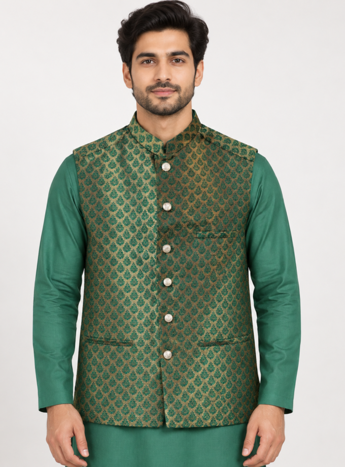 Waistcoat groen- 1366