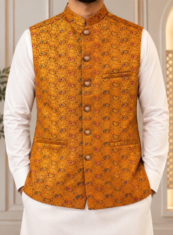 Waistcoat warm oranje- 1367