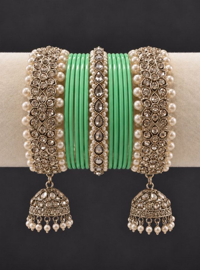Chooriyaan set - mintgroen 1634