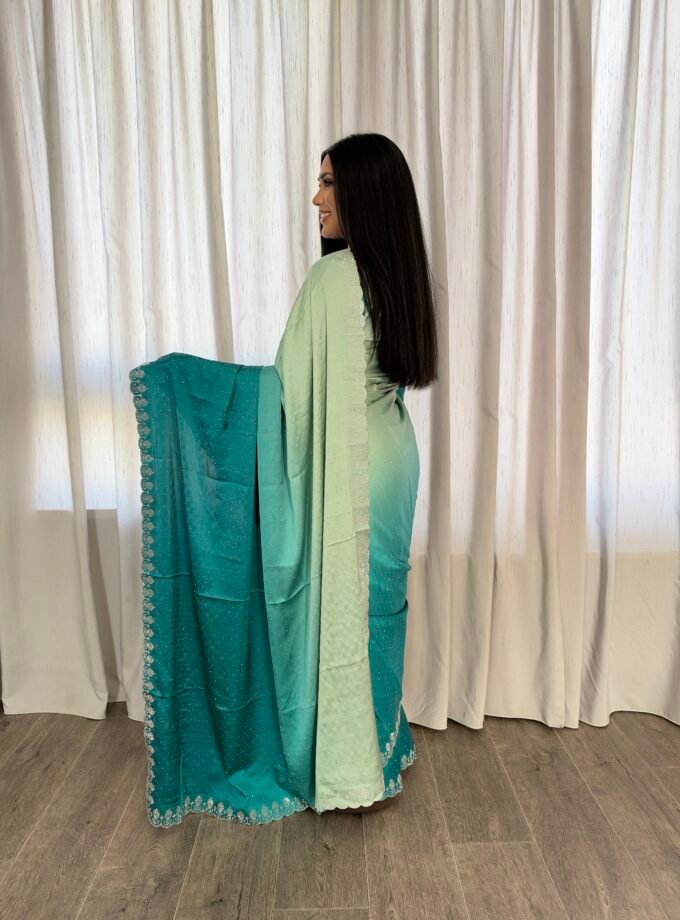 Kant en klare fancy saree - Ombre - Maat S en M