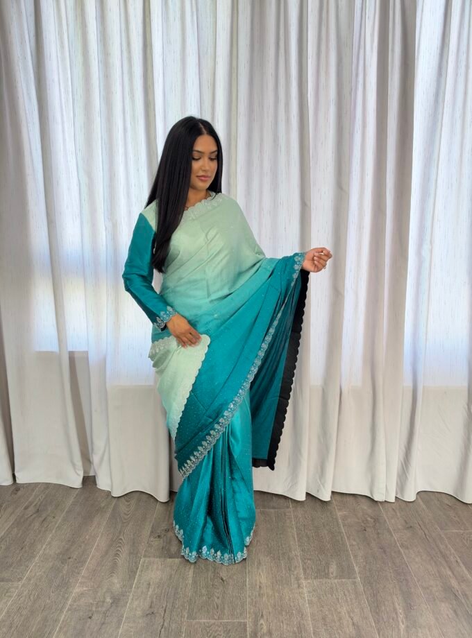 Kant en klare fancy saree - Ombre - Maat S en M