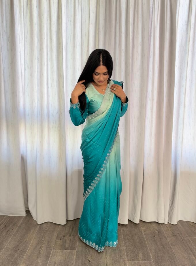 Kant en klare fancy saree - Ombre - Maat S en M