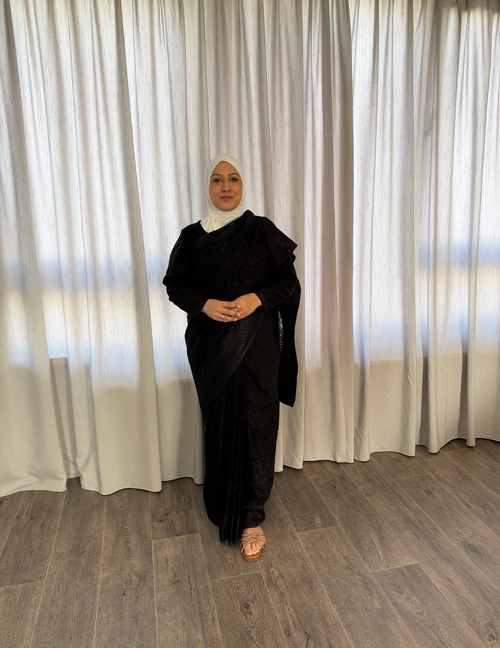 Kant en klare fancy saree - Zwart- Maat XL en XXL - Afbeelding 5